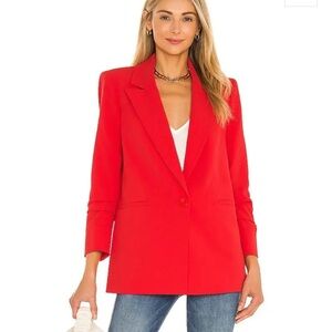 NWT ALICE + OLIVIA Denny Blazer in Bright Poppy Sz 12